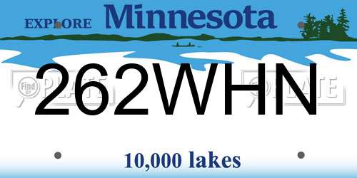 262WHN Minnesota License Plate