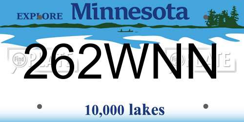 262WNN Minnesota License Plate