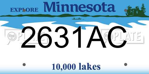 2631AC Minnesota License Plate