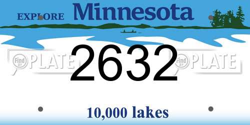 2632 Minnesota License Plate