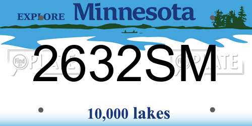 2632SM Minnesota License Plate