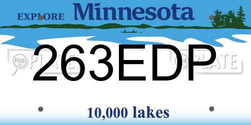 263EDP Minnesota License Plate
