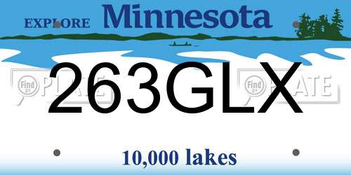 263GLX Minnesota License Plate