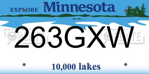 263GXW Minnesota License Plate