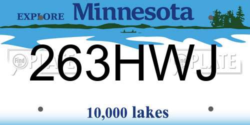 263HWJ Minnesota License Plate