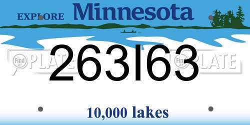263I63 Minnesota License Plate
