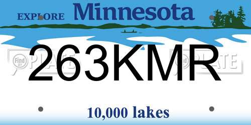 263KMR Minnesota License Plate