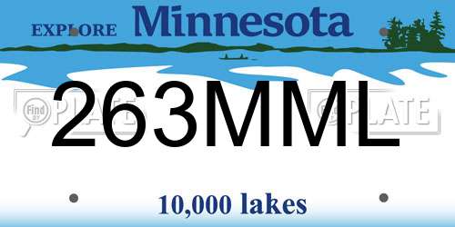 263MML Minnesota License Plate