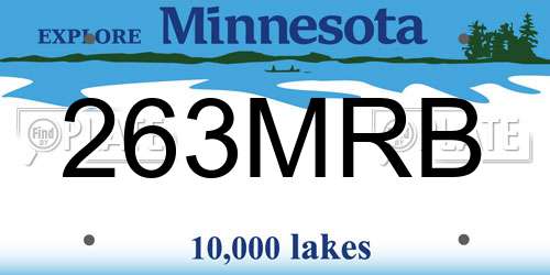 263MRB Minnesota License Plate