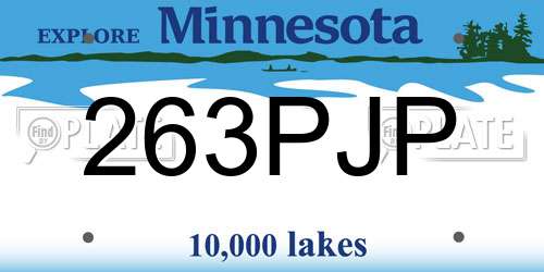 263PJP Minnesota License Plate