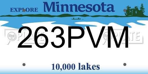 263PVM Minnesota License Plate