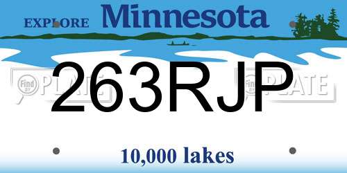 263RJP Minnesota License Plate