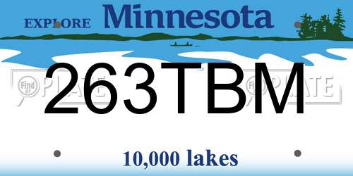 263TBM Minnesota License Plate