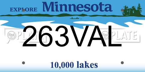 263VAL Minnesota License Plate