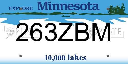 263ZBM Minnesota License Plate