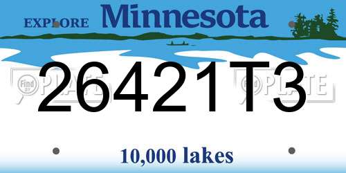 26421T3 Minnesota License Plate