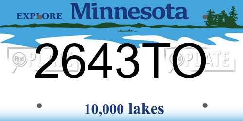 2643TO Minnesota License Plate