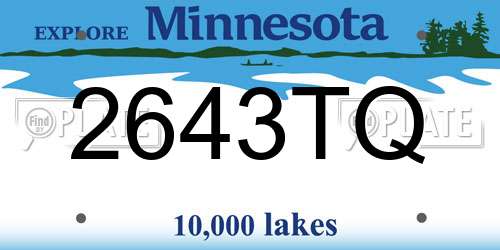 2643TQ Minnesota License Plate