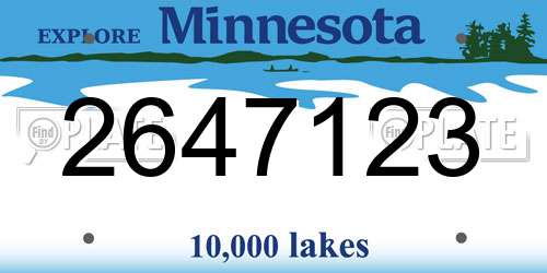 2647123 Minnesota License Plate
