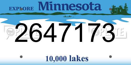 2647173 Minnesota License Plate