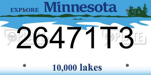 26471T3 Minnesota License Plate