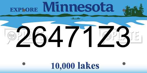 26471Z3 Minnesota License Plate
