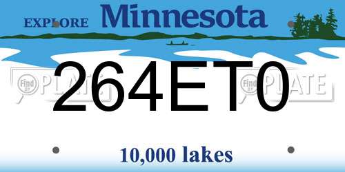 264ET0 Minnesota License Plate