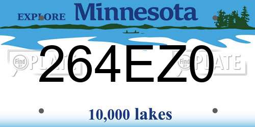 264EZ0 Minnesota License Plate