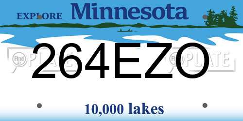 264EZO Minnesota License Plate