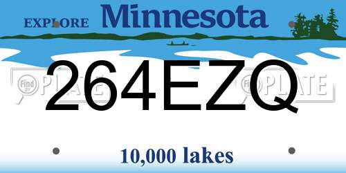 264EZQ Minnesota License Plate