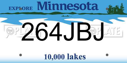 264JBJ Minnesota License Plate