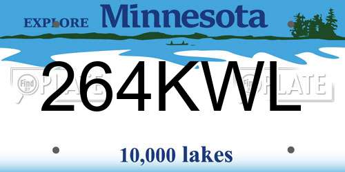 264KWL Minnesota License Plate