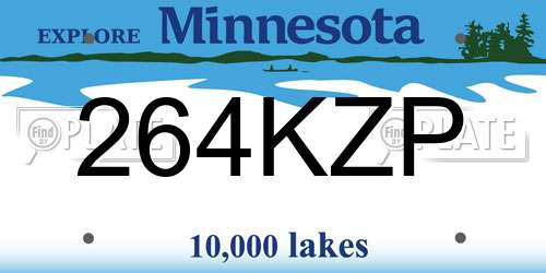 264KZP Minnesota License Plate