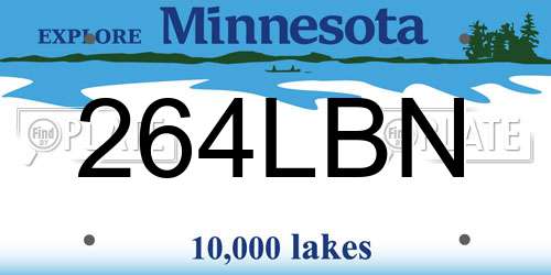 264LBN Minnesota License Plate