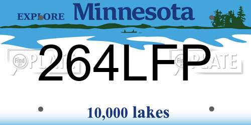 264LFP Minnesota License Plate