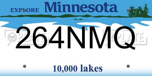 264NMQ Minnesota License Plate