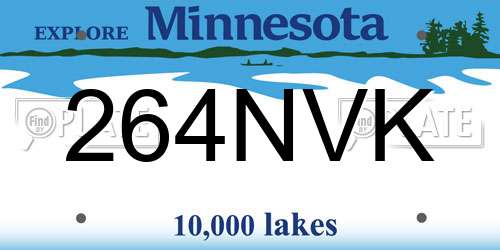 264NVK Minnesota License Plate
