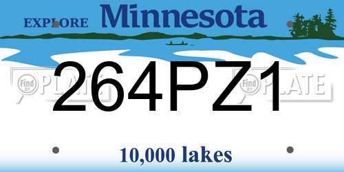 264PZ1 Minnesota License Plate