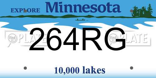 264RG Minnesota License Plate