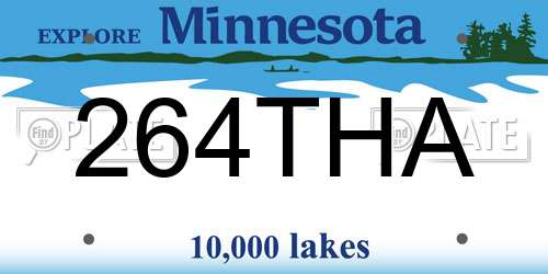 264THA Minnesota License Plate