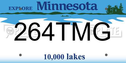 264TMG Minnesota License Plate