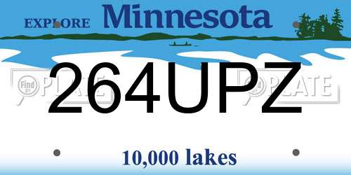 264UPZ Minnesota License Plate
