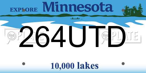 264UTD Minnesota License Plate