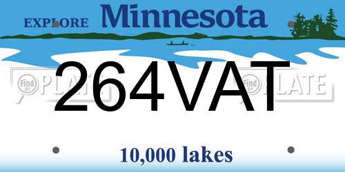 264VAT Minnesota License Plate