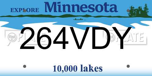264VDY Minnesota License Plate