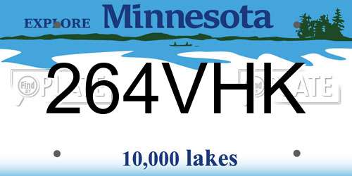 264VHK Minnesota License Plate