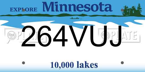 264VUJ Minnesota License Plate