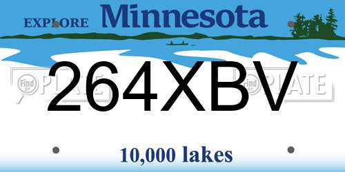 264XBV Minnesota License Plate