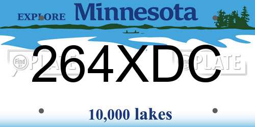 264XDC Minnesota License Plate