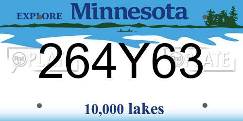 264Y63 Minnesota License Plate